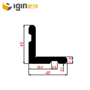 Perfil de ángulo de aluminio Yijing de 7.8 mm de grosor y 45 mm de ancho para muros cortina y montaje de marcos - Product Image 2