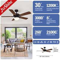 1stshine fabrication ventilateur ceil vintage refroidissement fantaisie lustre à faible bruit avec ventilateur 52 en kit d'éclairage ventilateur de plafond