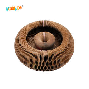 Famipet all'ingrosso pieghevole circolare organo magico cartone gatto tiragraffi giocattolo con campana - Product Image 4