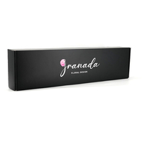 Boîte d'expédition en carton ondulé noir long pour fleurs, avec logo personnalisé, pour bouquets de roses, boîte cadeau pour envoi postal