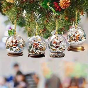 Juego <span class=keywords><strong>de</strong></span> 4 Uds. Adornos acrílicos para árboles <span class=keywords><strong>de</strong></span> Navidad Decoraciones <span class=keywords><strong>de</strong></span> <span class=keywords><strong>bolas</strong></span> <span class=keywords><strong>de</strong></span> <span class=keywords><strong>cristal</strong></span> <span class=keywords><strong>de</strong></span> Papá Noel Decoraciones para árboles <span class=keywords><strong>de</strong></span> Navidad <span class=keywords><strong>de</strong></span> vidrio <span class=keywords><strong>de</strong></span> plástico transparente - Product Image 1