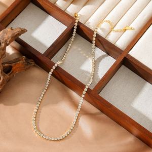 Cadenas de Acero Inoxidable 316L al por Mayor para Joyería, con Zirconia, Chapado en Oro Sólido PVD de 18K, Collar de Tenis para Hombres, Mujeres y Niñas - Product Image 5