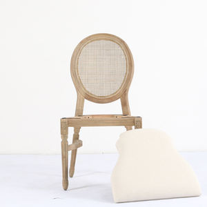 Populer gaya Perancis ditumpuk kain belakang bulat kayu padat Raja Louis XV Bistro kursi makan pernikahan untuk acara - Product Image 4