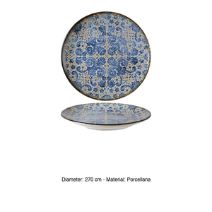 Plato Plano Bluet Ø 27 cm, Porcelana Fina Premium con Impresión Digital, Porcelana Rinart - Product Image 3
