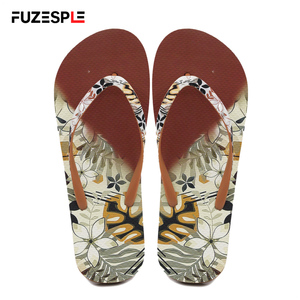 Tongs pour femmes à motif floral aux tons terreux, avec sangle imprimée, chaussures d'été décontractées, grandes tailles, impression 3D - Product Image 1
