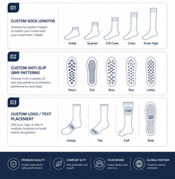 Chaussettes de yoga et de fitness de bonne qualité pour femmes, antidérapantes, avec grip, pour Pilates, chaussettes de Pilates souples avec grip, design de logo personnalisé
