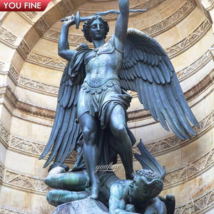 YOUFINE - <span class=keywords><strong>Estatua</strong></span> Grande <span class=keywords><strong>de</strong></span> San Miguel Arcángel en Bronce, Escultura <span class=keywords><strong>de</strong></span> Miguel Matando a Satán, para Jardín <span class=keywords><strong>de</strong></span> Iglesia y Catedral Católica - Product Image 1