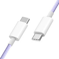 Câble de charge rapide Type C vers C 3A 5A 60W 100W, câble de données en nylon tressé durable, USB Type C de haute qualité, vente en gros