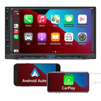 TOP Universal 7 Zoll kapazitiver Touchscreen USB AUX BT Doppel-Din-Autoradio mit Carplay und Android Auto