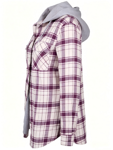 Veste d'hiver à capuche pour <span class=keywords><strong>femme</strong></span> avec logo frontal, fermeture boutonnée, tissu doux en polyester/coton, respirant, écologique, pour l'extérieur - Product Image 5
