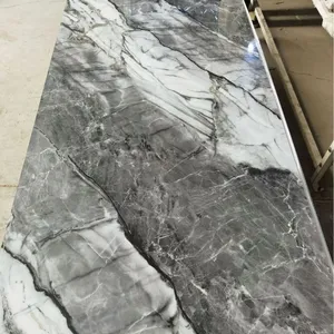 Customized 4x8 Decorative Stone High Gloss Uv Board Pvc Panel Marble For Indoor Wall Use