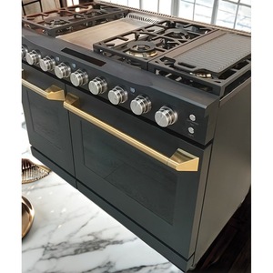 Gas <b>Range</b> 48 Inch 7 Burner With Oven Convection Freestanding Black Stainless Steel American Style - Product Image 1