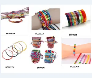 Precio de fábrica colorido de moda hecho a mano Nepal Tribal cordón de algodón tejido amistad Bohemia pulsera de las mujeres
