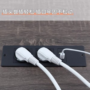 European Standard Desktop Recessed <b>Socket</b> Power Strip 2 Ac Outlets 2 <b>Usb</b> Ports <b>With</b> Built In Cable For Office Furniture Cabinets - Product Image 3