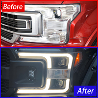 Nouveaux phares LED KGKB pour Ford Raptor F150 2018-2019 avec feux de jour 6000K et double lentille de projecteur