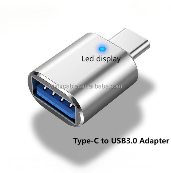 White--Type-C to USB3.0-with Led