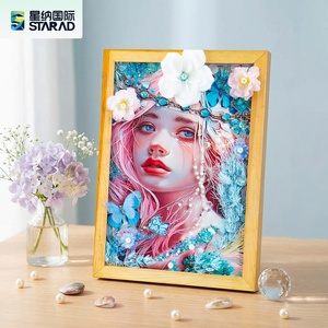 Peinture 3D au design original - Série Fleurs Épanouies, en coton fait main, encadrée, écologique, DIY, tendance, <span class=keywords><strong>art</strong></span> créatif - Product Image 1