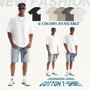 Camiseta de manga corta de gran tamaño de algodón 100% de alta calidad esencial de moda con logotipo de marca personalizado camiseta esencial para hombres - Product Image 1