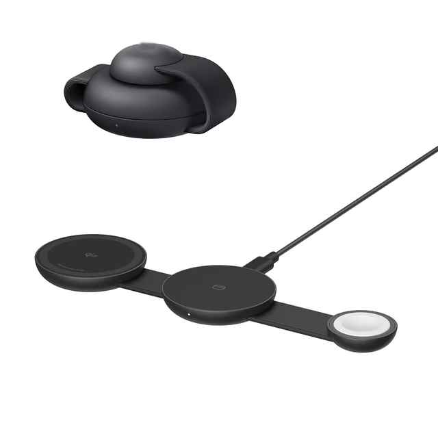 Foldable 3-in-1 Magnetic Wireless Charger with 15W Fast Charging for Earphone (ABS Material) T8 Model Private Mold OEM Brand