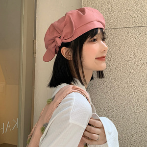 Vente en gros de béret avec nœud papillon Chapeau en coton à la mode pour femme Chapeau Paris français pour femme Sombrero Boina Retro Gorra Boina - Product Image 3