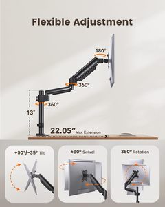 Molla a Gas Full Motion con Base a Grommet a morsetto a C, supporto per braccio di montaggio per Monitor per Computer da 13 a 32 pollici, - Product Image 3