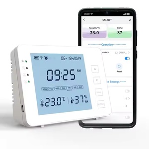 Digitales Desktop-Raum <span class=keywords><strong>thermometer</strong></span> Hygrometer Temperatur monitor Feuchtigkeit feuchtigkeit messer Elektronisches Wecker-<span class=keywords><strong>Thermometer</strong></span> - Product Image 1