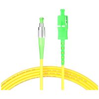 Câble de raccordement fibre optique Haina 1m (3ft) SC/APC Simplex FC/APC Simplex Monomode OS2 Riser OFNR 3.0mm à gaine serrée Jaune