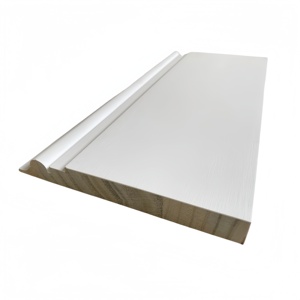 Moulures d'architravure pour intérieur, apprêt blanc, moulures en bois de pin, plinthes en bois à joint en dentelle, plinthes de sol - Product Image 4