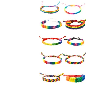 2404 Charm LGBT Rope Bracelets For Couple Pride Gay Women Men Handmade Woven Braided String Friendship Lover Jewelry Gifts