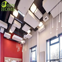 Panel Baffle Penyerap Suara Awan Akustik Fiberglass Gantung Dekoratif untuk Pengurangan Kebisingan Ruang Konferensi Kantor