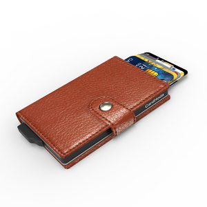Cartera de Cuero Genuino CardHoda, Unisex, Minimalista, con Cierre Plegable, Bloqueo RFID, Tarjetero Corto, Color Marrón - Product Image 6