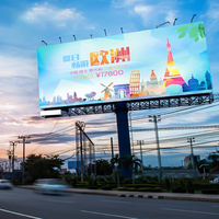 Layar LED papan iklan LED dua sisi kedap air luar ruangan besar layar LED luar ruangan untuk pemasangan tetap