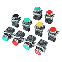 22mm LED Illuminate High Round Head Momentané Auto-reset Push Button Panel Switch Flat Head avec Flèche Symbole Commutateurs Verrouillage
