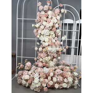 Panneau de <span class=keywords><strong>fleurs</strong></span> de mariage ivoire violet rose rose clair décoration d'événement de fête rangée de <span class=keywords><strong>fleurs</strong></span> de <span class=keywords><strong>lila</strong></span> artificielles pour arc de mariage - Product Image 4