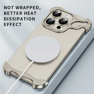 Funda de teléfono móvil sin montura de Metal para Iphone 13 14 15 Pro Max Plus aluminio Alien aleación de titanio parachoques teléfono contraportada Shell - Product Image 3