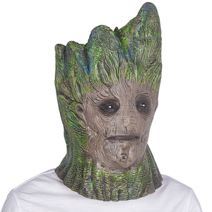 Masque intégral en latex - Design créature végétale, texture écorce d'arbre, accents de <span class=keywords><strong>mousse</strong></span> verte, doux et confortable pour Halloween, <span class=keywords><strong>cosplay</strong></span>, fête/scène - Product Image 4