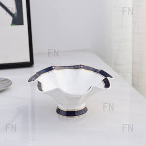 Luxury Style Classic Design Gold Rim Dinner Bowl Set Multi Size Fine Porcelain Deep Plates Round Ceramic Bowl - Product Image 4