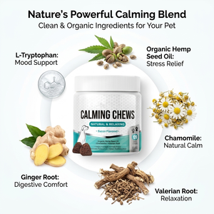 Masticables calmantes para mascotas para perros y gatos, tratamiento para aliviar el estrés y la ansiedad, comportamiento equilibrado, aceite de cáñamo, multivitaminas, suplemento alimenticio para perros - Product Image 3