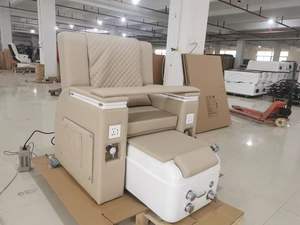 Sillón de Pedicura de Masaje Negro Moderno y Lujoso 2026, con Lavabo Blanco, para Spa y Salón, en Oferta - Product Image 3