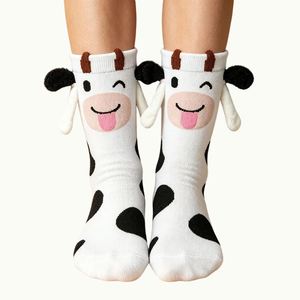 Spot Stock Funny Cow Couple's Magnetic Handle Socks Cute Cartoon Animal Tube Socks - Product Image 5