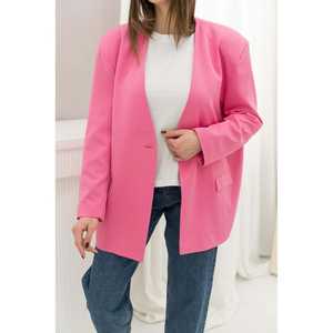 เสื้อแจ็คเก็ตผู้หญิงสีชมพูขายส่ง พร้อมกระโปรงเอวยางยืด - Product Image 2