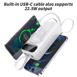 Banco de Energía Magnético de Alta Capacidad de 30000 mAh con Correa Tipo C, Carga Inalámbrica de 15 W y Carga Rápida de 22.5 W, Incluye 3 Cables - Product Image 3