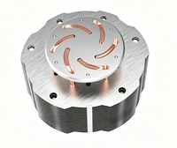 Radiateur LED rond haute puissance OEM avec caloduc en cuivre et ailettes en aluminium, système de refroidissement à base de cuivre