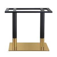 Offre Spéciale Simple tréteau X Style Table Base salle à manger hauteur de barre haute Base de Table en métal noir pour dessus en verre