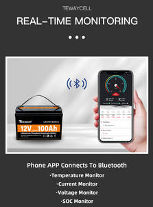 Tewaycell Wiederaufladbarer 12,8V 100Ah LiFePO4 Solarbatterie-Pack mit 4000 Zyklen - Product Image 5