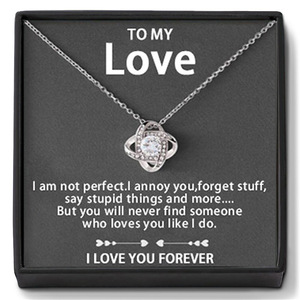 Al mio amore mamma <span class=keywords><strong>moglie</strong></span> donne <span class=keywords><strong>regalo</strong></span> nodo ciondoli collana gioielli <span class=keywords><strong>regalo</strong></span> di compleanno per amare le ragazze collane con scatola <span class=keywords><strong>regalo</strong></span> - Product Image 1