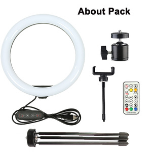 <span class=keywords><strong>2021</strong></span> vente chaude 26cm 10 "anneau lumineux 20w réglable arc-en-ciel anneau lumineux Selfie rvb anneau lumineux pour le maquillage - Product Image 4