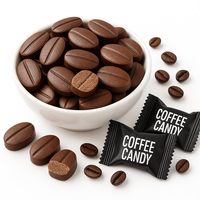 Bonbons en forme de grains de café, marque privée OEM, saveurs variées, vente en gros d'usine, collation énergétique pour le bureau et la conduite
