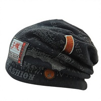 Bonnet unisexe en tricot acrylique doux avec motif de lettres de dessin animé brodé, style décontracté, idéal pour la plage