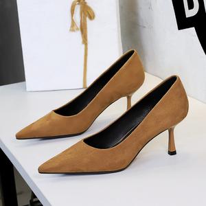 Chaussures en résille antidérapantes à lacets pour femmes, à talons bas ou hauts, style bout peu profond et pointu, sexy, pour banquets et mode - Product Image 4